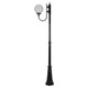 Lisbon 25cm Sphere Curved Arm Tall Post Light - Black Finish / E27 Lisbon 25cm Sphere Curved Arm Tall Post Light - Black Finish / E27